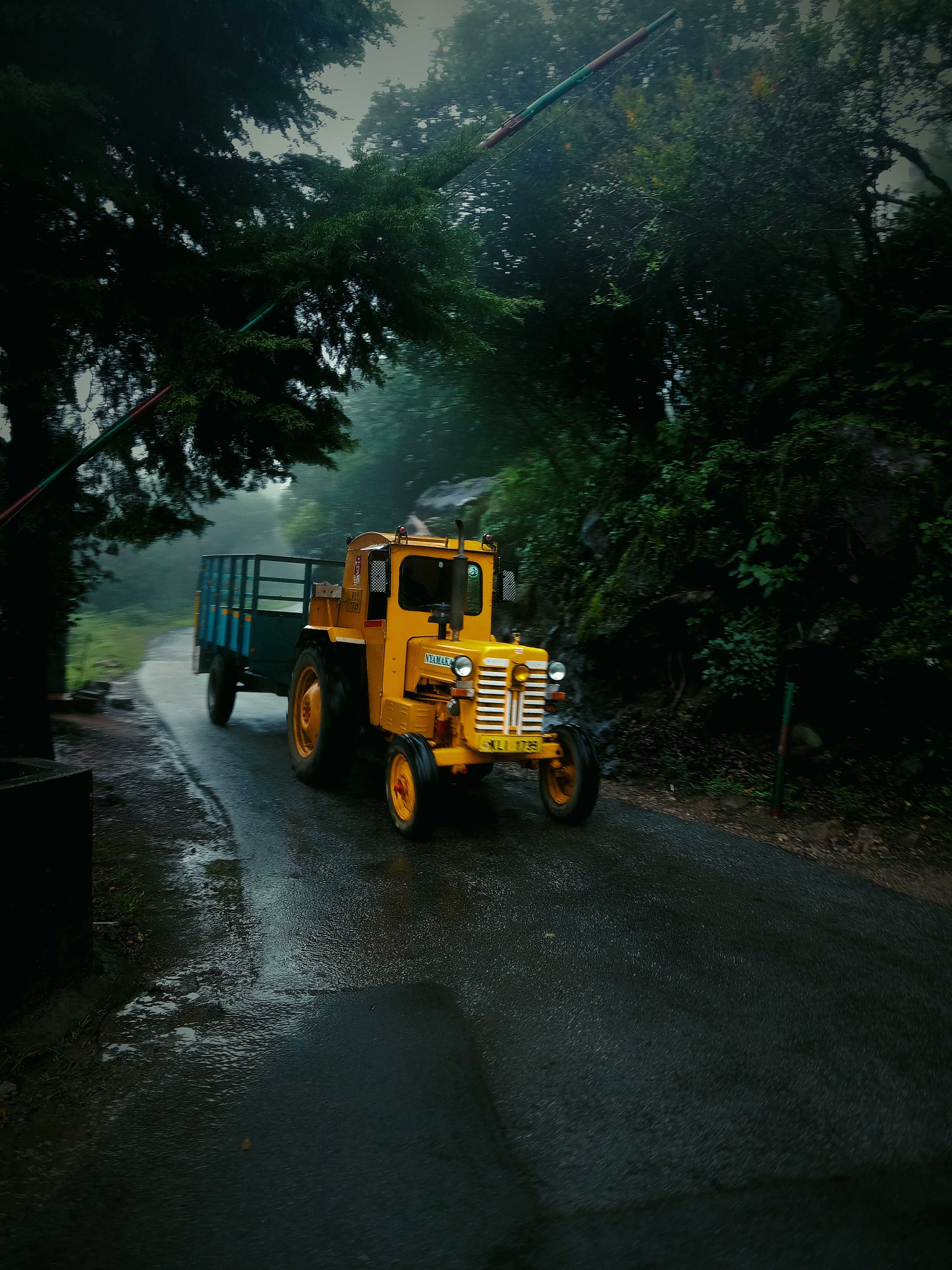 Tractor in The Misty Road